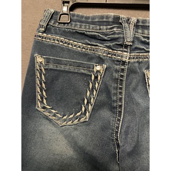 JUNIOR HYDRAULIC BAILEY SUPER SKINNY DARK BLUE JEANS 11/12 EMBELLISHED - Picture 8 of 8